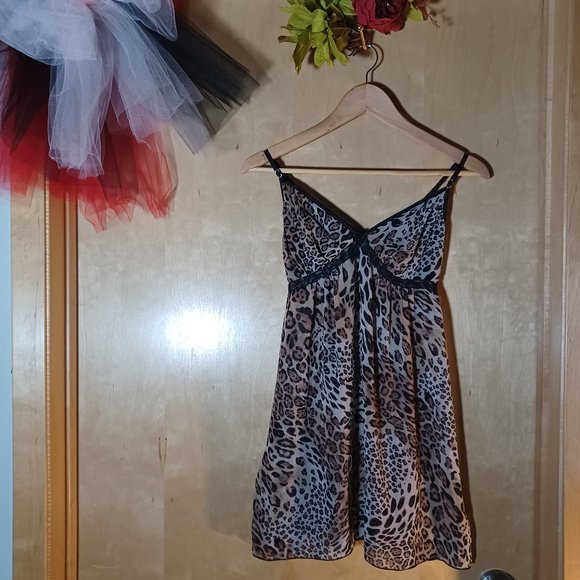 APT. 9 Intimates Cheetah Print Babydoll Slip_Size Medium - Picture 1 of 7